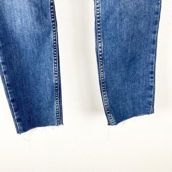 FREE PEOPLE Exposed Button Fly Intentionally Ripped Frayed Hem Jeans, Size 27 - Picture 10 of 12